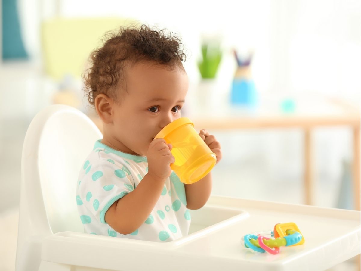 Baby cup drinking